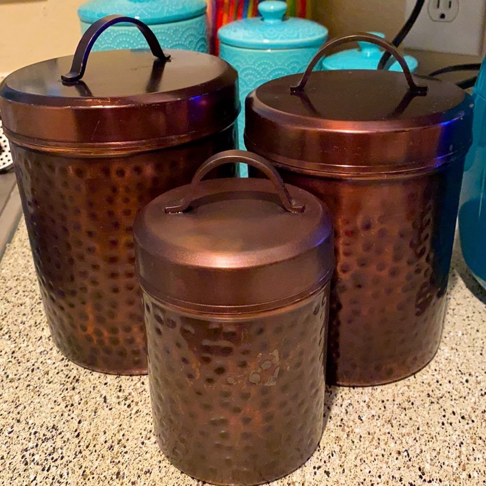 Copper Colored Kitchen Canisters